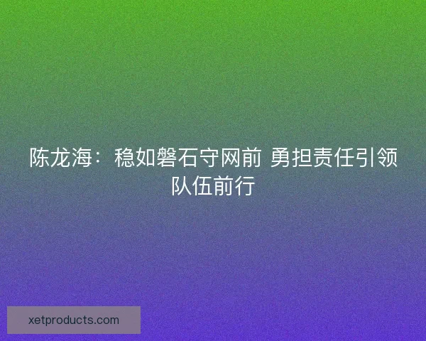 陈龙海：稳如磐石守网前 勇担责任引领队伍前行